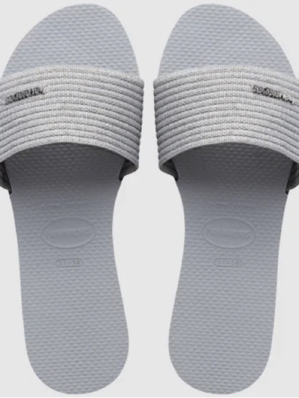 Havaianas You Malta Light Gray Ribbed Slide Sandals